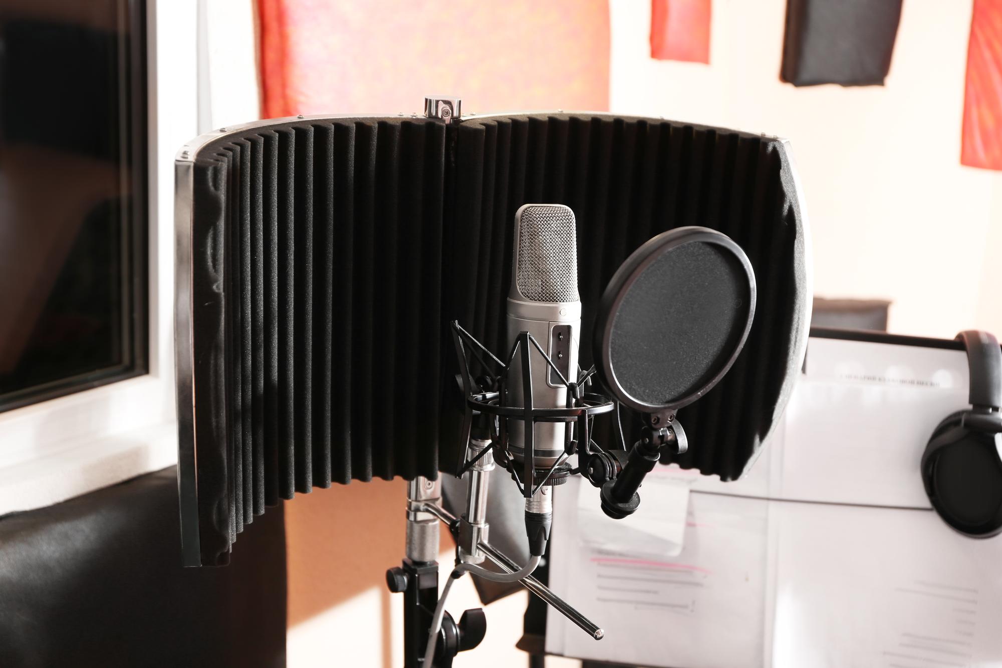 Studio nagrań z mikrofonami